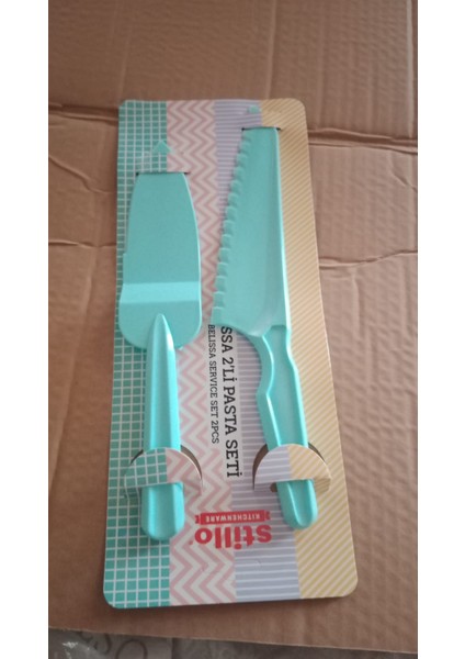 Stillo Plastik Pasta ve Kek Sunum Seti Spatula ve Pasta Bıçağı 2001