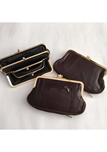 Hakiki Deri Klipsli Kadın Cüzdan