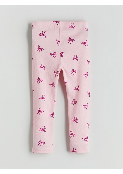 Yeni Sezon Beli Lastikli Fiyonk Desenli Kız Çocuk Tayt modelleri