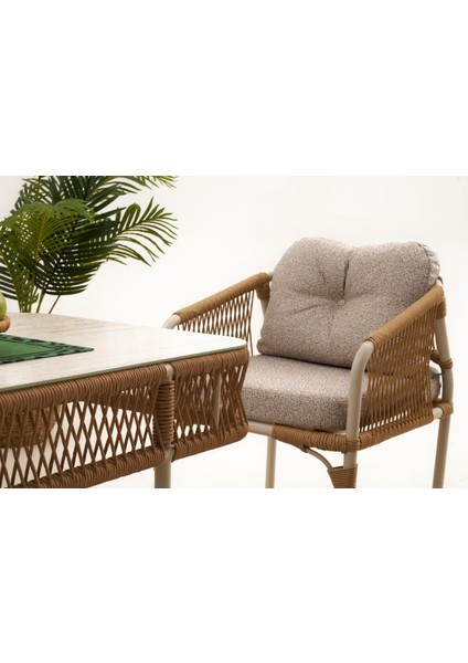 Santorini Mini Bahçe Balkon Oturma Grubu (2+1+1+Masa)