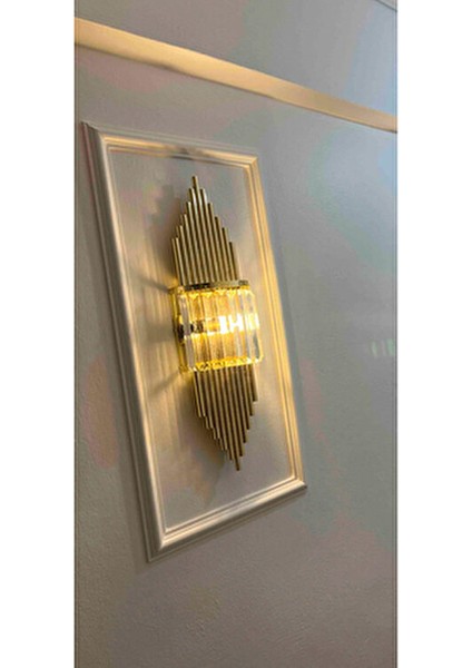 Gold Rengi Kristal Aplik Duvar Lambası Salon Koridor Otel Restoran Dekoratif Aplik Elektirik modelleri
