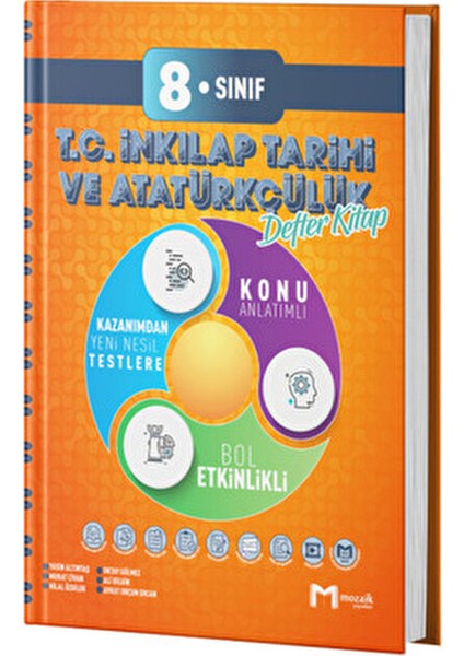 Mozaik 8. Sınıf T.c. Inkılap Tarihi ve Atatürkçülük Defter Kitap (Spiralsiz)
