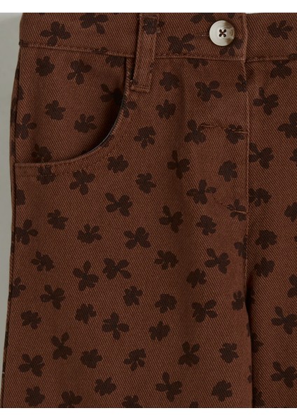 Yeni Sezon Wideleg Çiçekli Kız Çocuk Pantolon modelleri