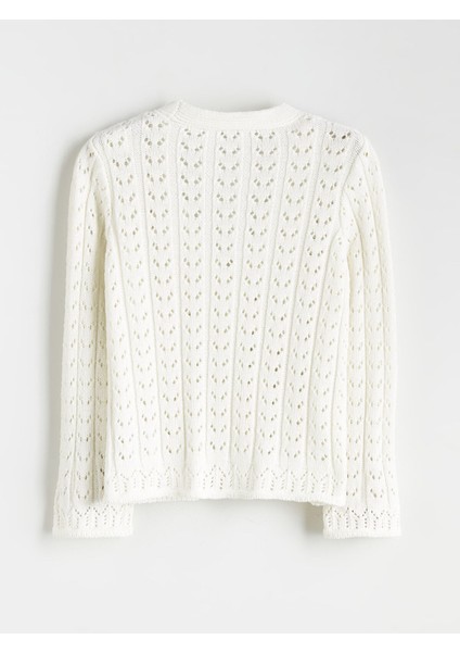 Yeni Sezon V Yaka Ajurlu Kız Çocuk Triko Hırka fiyatları