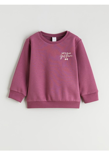Yeni Sezon Bisiklet Yaka Kız Çocuk Sweatshirt