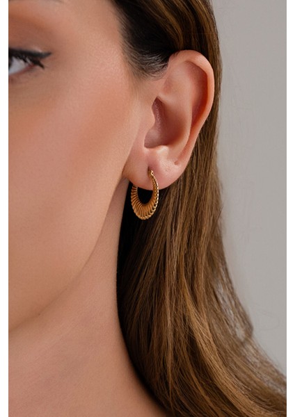 14 Ayar Altın Geniş Midye Halka Küpe fiyatları