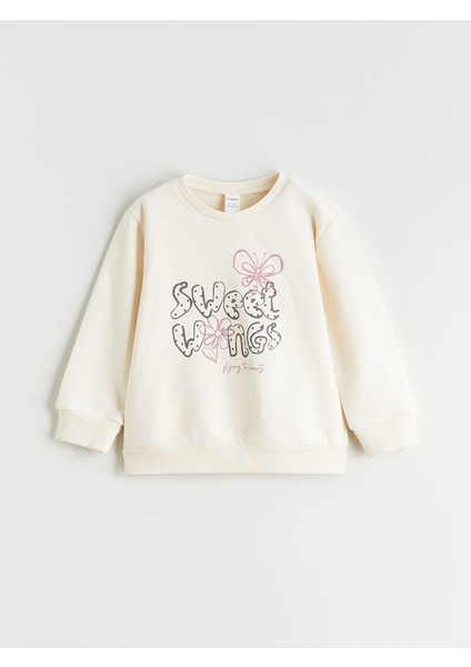Yeni Sezon Bisiklet Yaka Kız Çocuk Sweatshirt