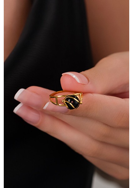 14 Ayar Altın Mardin Işi Kafesli Onix Yüzük modelleri