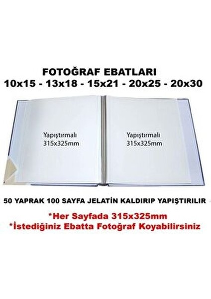 Aledo 50 Yaprak (100 Sayfa] 31X32 cm Manyetik Yapışkanlı Fotoğraf Albümü(Mavi) 50315 fiyatları