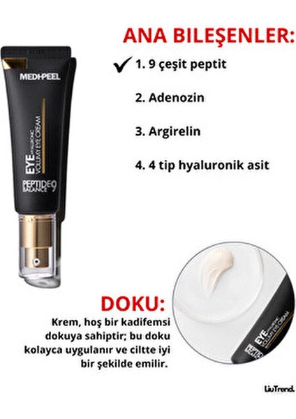 Peptide 9 Hyaluronic Volumy Eye Cream 40 ml Peptit Içeren Yaşlanma Karşıtı Göz Kremi M0548 fiyatları