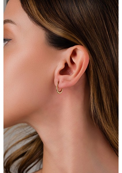 14 Ayar Altın Zarif Midye Küpe