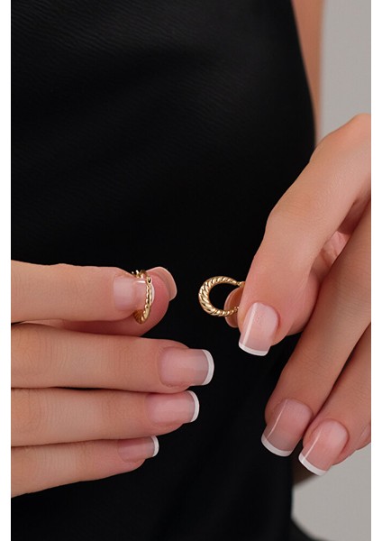 14 Ayar Altın Zarif Midye Küpe modelleri