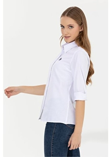 Kadın Gömlek Düz Desen Beyaz Renk Slim Fit Uzun Kol Klasik fiyatları