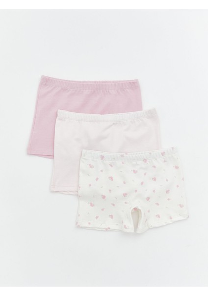 Yeni Sezon Beli Lastikli Kız Çocuk Boxer 3'lü