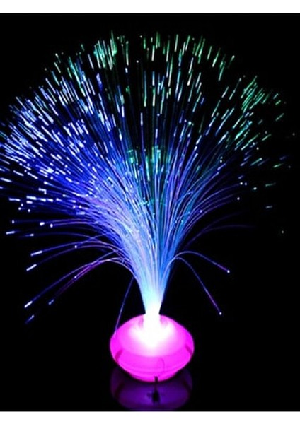 Yılbaşı Işıkları Fiber Optik Gece Lambası LED Işıklı Fiber Ufo Lamba Renkli Pilli LED Işık
