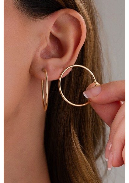 14 Ayar Altın L Boy Zarif Soft Halka Küpe fiyatları