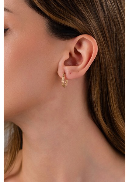 14 Ayar Altın S Boy Hasır Halka Küpe