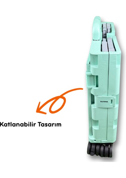 4 Tekerlekli, Yeşil, 32L Standart Boy, Sabit Tutacaklı Alışveriş Arabası fırsatları