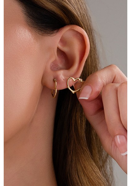 14 Ayar Altın Kalp Halka Küpe fiyatları