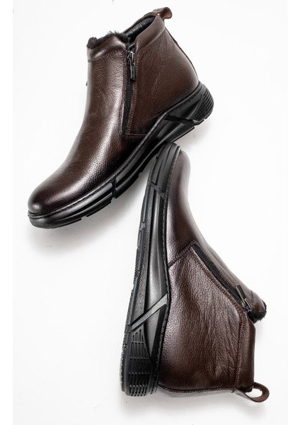 Hakiki Deri, Kürklü, Flotter Gerçek Deri, Erkek Bağcıksız Fermuarlı Bot fırsatları