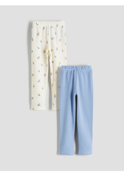 Yeni Sezon Kız Çocuk Kalın Tayt 2'li