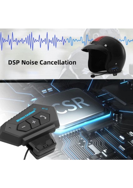 BT12 Kask Kulaklık Bluetooth Motosiklet Kulaklık Interkom Motorsiklet Kulaklık