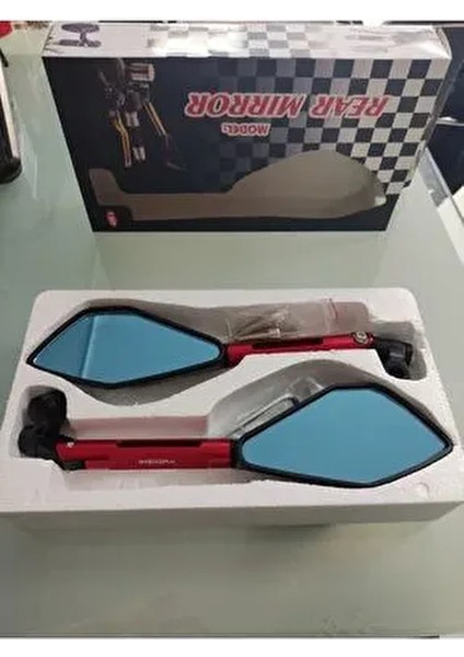 Motosiklet Modifiye Aynası Gece Görüşlü Kırmızı