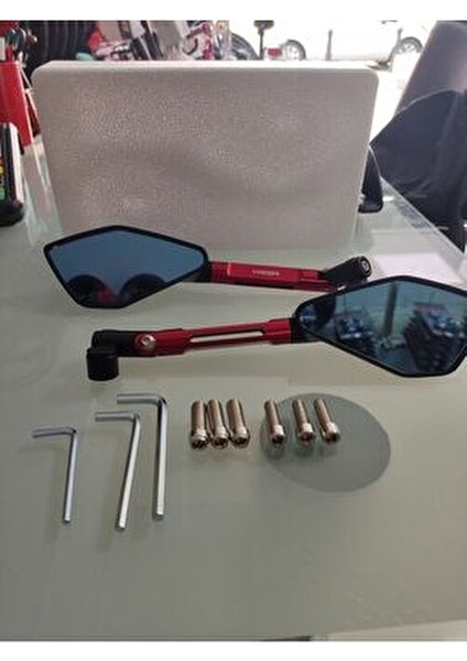 Motosiklet Modifiye Aynası Gece Görüşlü Kırmızı fiyatları
