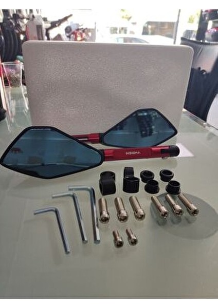 Motosiklet Modifiye Aynası Gece Görüşlü Kırmızı