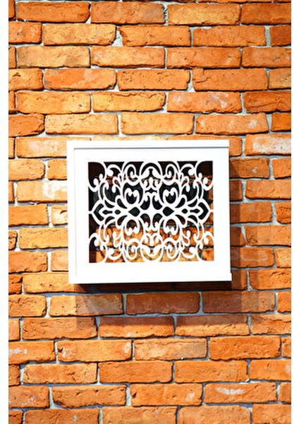 Beyaz Ahşap Modem Saklama Kutusu Sürgülü Model Yana Açılır Motifli 35Y x 35G x 11D modelleri