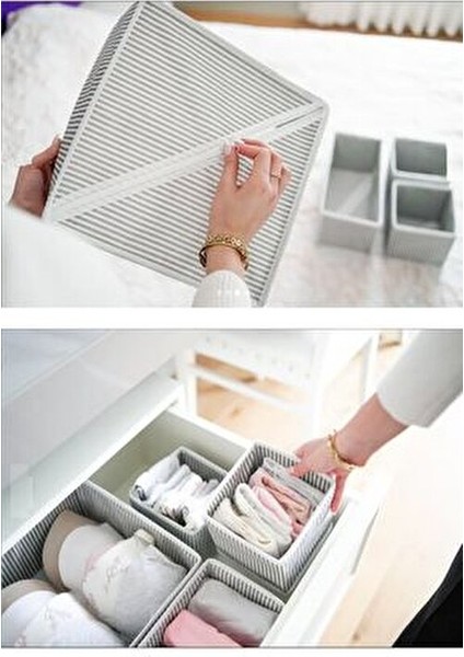 16 Parça Dolap Içi ve Çekmece Içi Düzenleyici Organizer Giysi, Çorap Saklama Kutu Seti modelleri