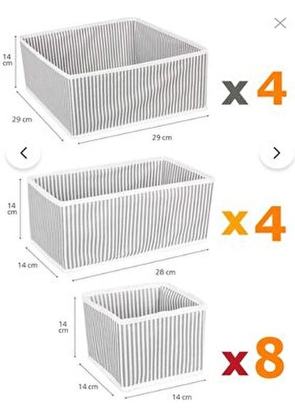 16 Parça Dolap Içi ve Çekmece Içi Düzenleyici Organizer Giysi, Çorap Saklama Kutu Seti