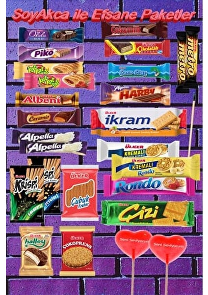 Efsane Bisküvi Çikolata Atıştırmalık Paketi No:27 . Tohumlu Kalem Hediyeli fiyatları