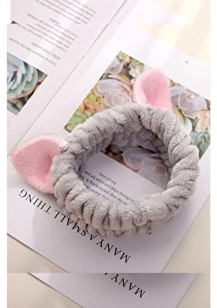 Peluş Kulaklı Makyaj ve Banyo Bandı
