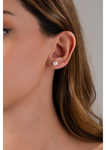 14 Ayar Altın Inci Küpe