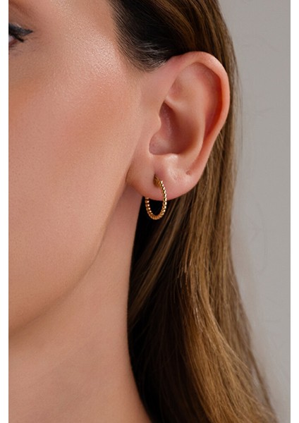 14 Ayar Altın Zarif Topçik Halka Küpe fiyatları