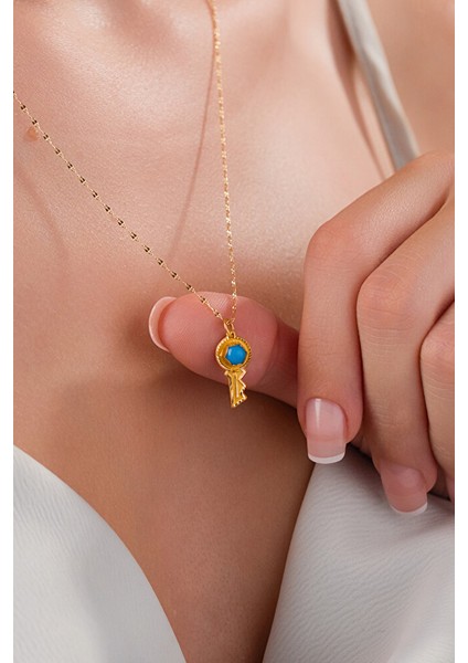 14 Ayar Altın Parıltı Aynalı Anahtar Kolye fiyatları