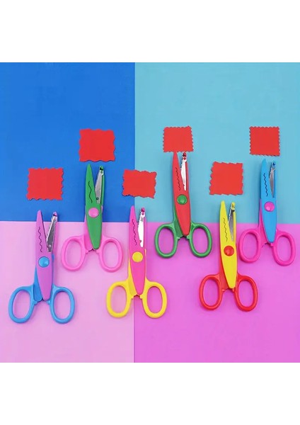 6'lı Dekoratif Makas Seti, Metal Dişli Bıçaklar - El Işleri, Ofis & Okul Için Mükemmel indirimleri