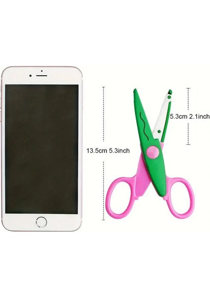 6'lı Dekoratif Makas Seti, Metal Dişli Bıçaklar - El Işleri, Ofis & Okul Için Mükemmel