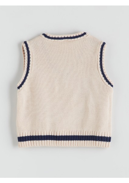 Yeni Sezon V Yaka Desenli Kız Çocuk Triko Süveter fiyatları