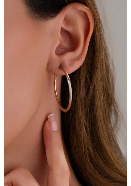 14 Ayar Altın L Boy Rose Model Halka Küpe fiyatları