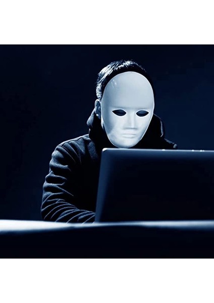 Beyaz Renk Boyanabilir Anonim Tam Yüz Cosplay Maske 24X18 cm