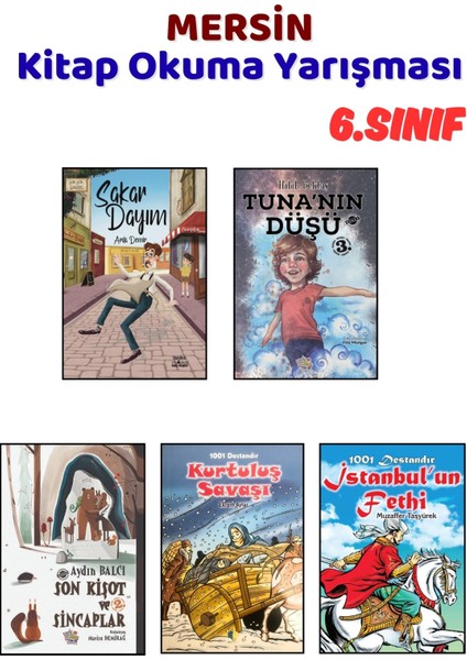 Mersin Kitap Okuma Yarışması 6.sınıf Kitapları, 5 Kitap Set, 6.sınıf Masal Öykü