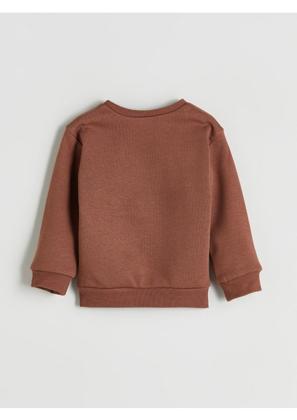 Yeni Sezon Bisiklet Yaka Çiçekli Kız Çocuk Sweatshirt modelleri