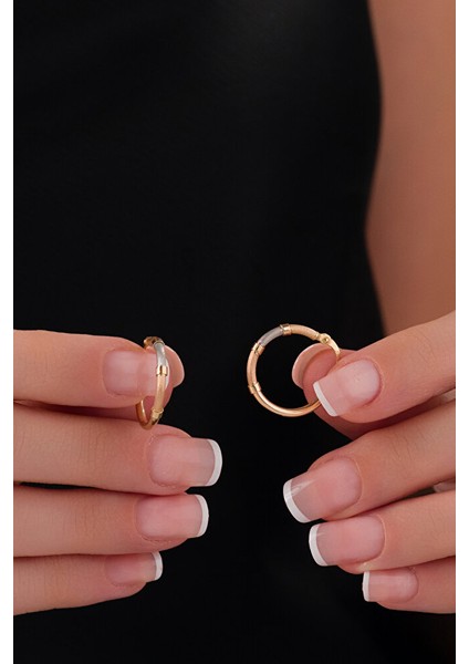 14 Ayar Altın S Boy Rose Model Halka Küpe modelleri