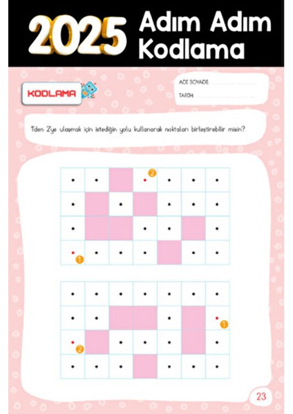 4-6 Yaş Okul Öncesi Adım Adım Kodlamaya Giriş - Canan Demir Pembe Büyük Boy indirimleri