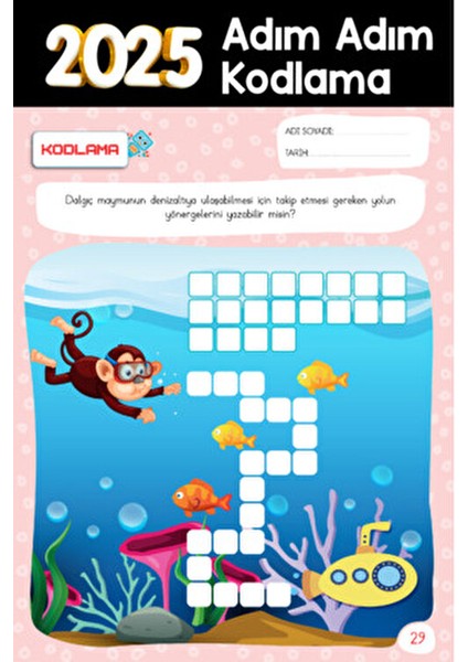 4-6 Yaş Okul Öncesi Adım Adım Kodlamaya Giriş - Canan Demir Pembe Büyük Boy