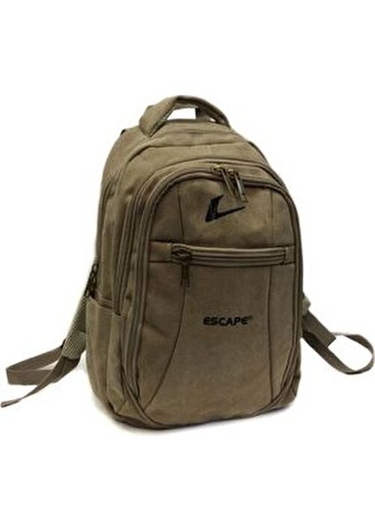 Unisex Siyah Kanvas Kumaş Laptop Bölmeli Outdoor Sırt Çantası 307