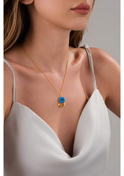 14 Ayar Altın Gözlü Mardin Işi Pullu Süryani Kolye