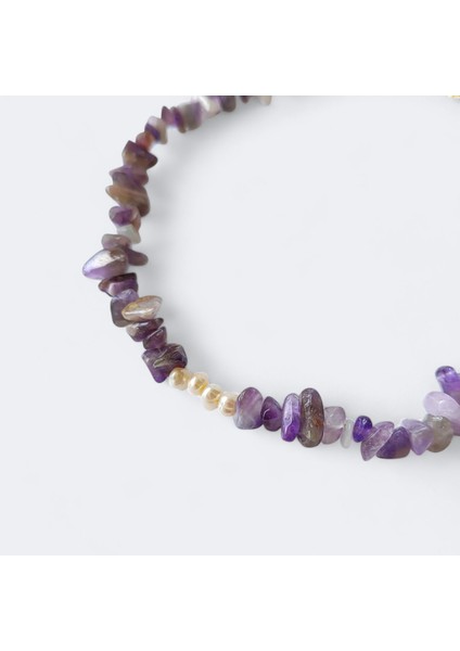 Tatlı Su Incisi Detay Ametist Doğal Taş Kolye modelleri